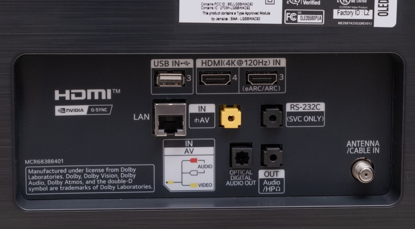 ورودی های LG BX OLED (HDMI 2.1)