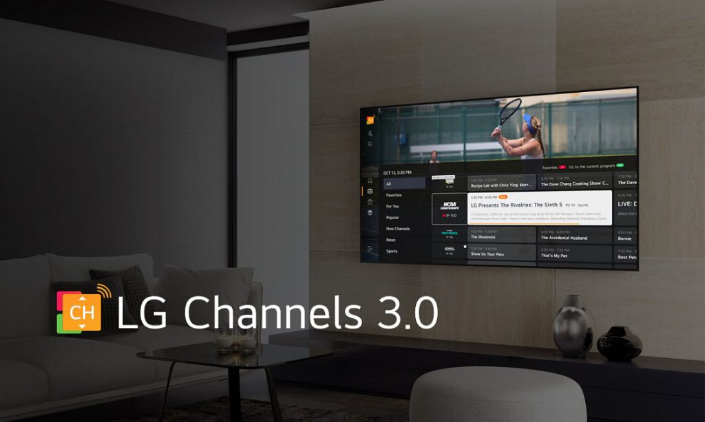برنامه های ورزشی در کانال تلویزیونی ال جی LG Channels 3.0