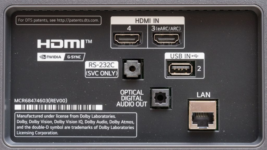 تصویر ورودی های پشت تلویزیون ال جی B4 OLED