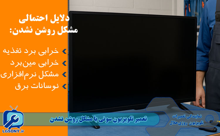 تعمیر تلویزیون سونی مدل KDL-40W600B با مشکل روشن نشدن