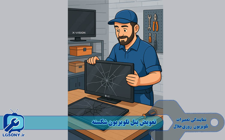  تعویض پنل تلویزیون شکسته