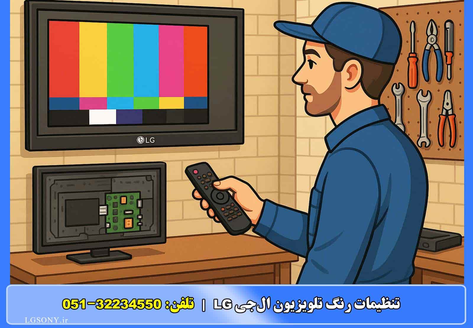 تنظیمات رنگ تلویزیون الجی LG