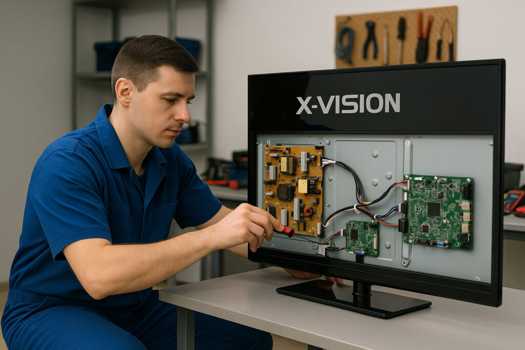 خدمات تعمیرات تلویزیون ایکس ویژن در تعمیرگاه