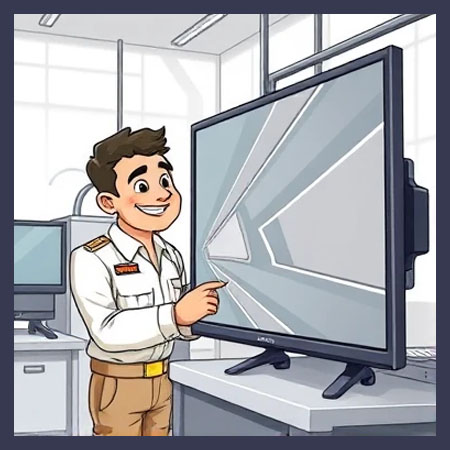 تشخیص اولیه و تست تلویزیون جهت تعمیر پیکسل سوخته