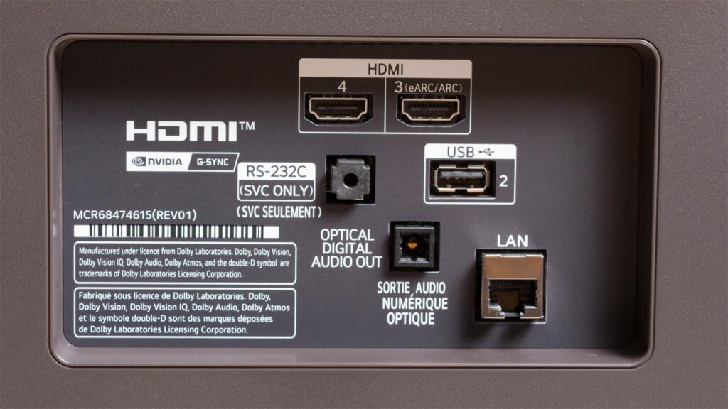 ورودی های پشت تلویزیون ال جی B5 OLED